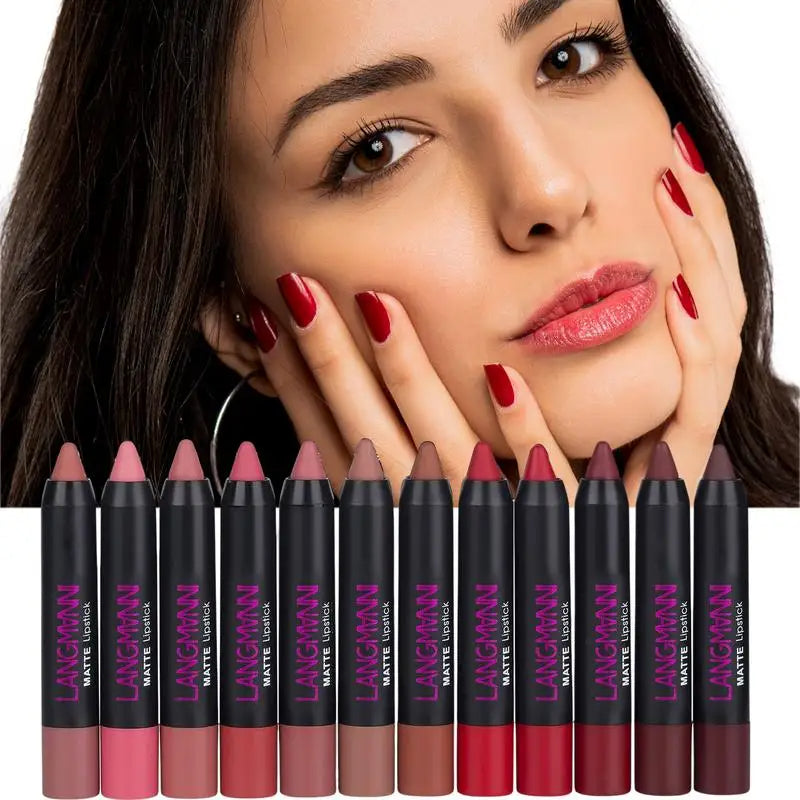 Batom Langmanni 12pcs Sexy Matte - Longa Duração