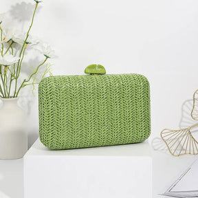 Weave Straw Evening Clutch para Mulheres, Bolsas de Ombro, Embreagens De Casamento, Sac Nupcial, Bolsa de Luxo, Moda Festa, Verão