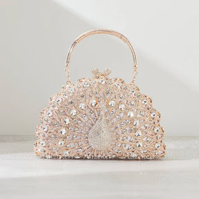 Alizekerr-Sacos De Noite De Cristal De Pavão Para Mulheres, Bolsas Lindas, Bolsas De Diamante Meia Redonda Classy, Festa De Casamento, Espumante, 2024