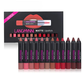 Batom Langmanni 12pcs Sexy Matte - Longa Duração