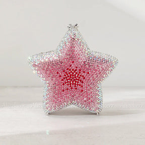 Alizekerr estrela em forma de cristal sacos de noite feminino 2024 boutique lindo gradiente cor diamante mini bolsas embreagem festa casamento